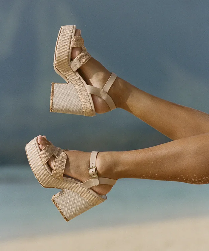 Sandals Women Dolce Vita Cale Heels Lt Natural Raffia