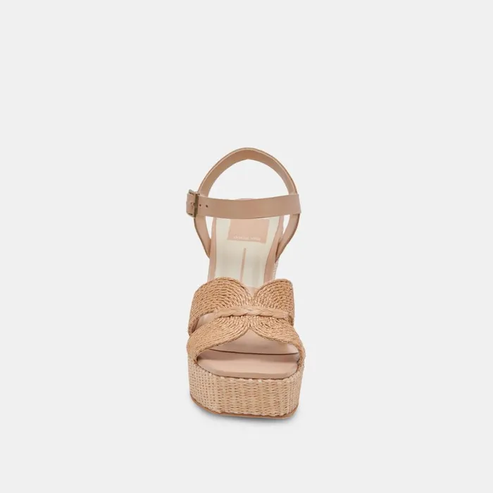Sandals Women Dolce Vita Cale Heels Lt Natural Raffia