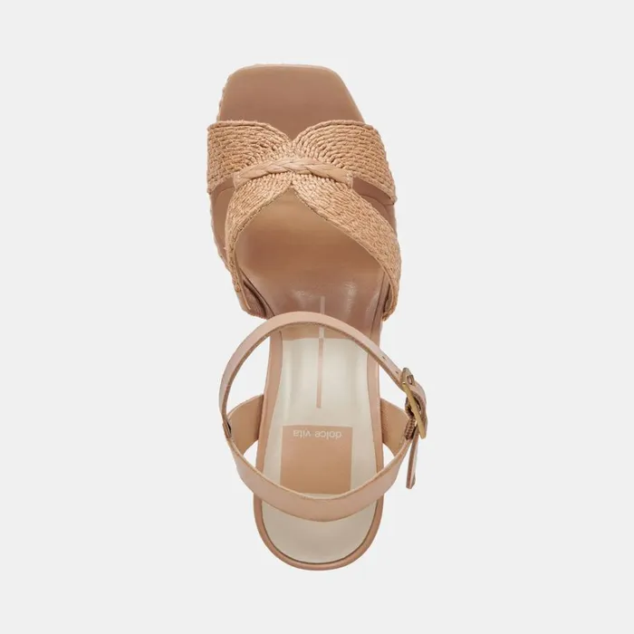 Sandals Women Dolce Vita Cale Heels Lt Natural Raffia