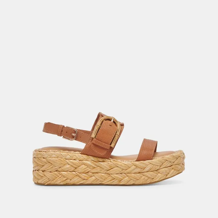 Sandals Women Dolce Vita Chera Sandals Tan Embossed Leather
