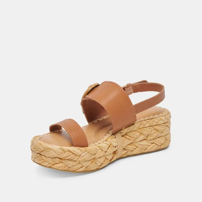 Sandals Women Dolce Vita Chera Sandals Tan Embossed Leather