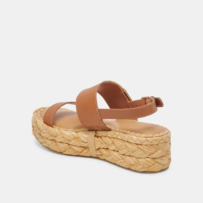 Sandals Women Dolce Vita Chera Sandals Tan Embossed Leather