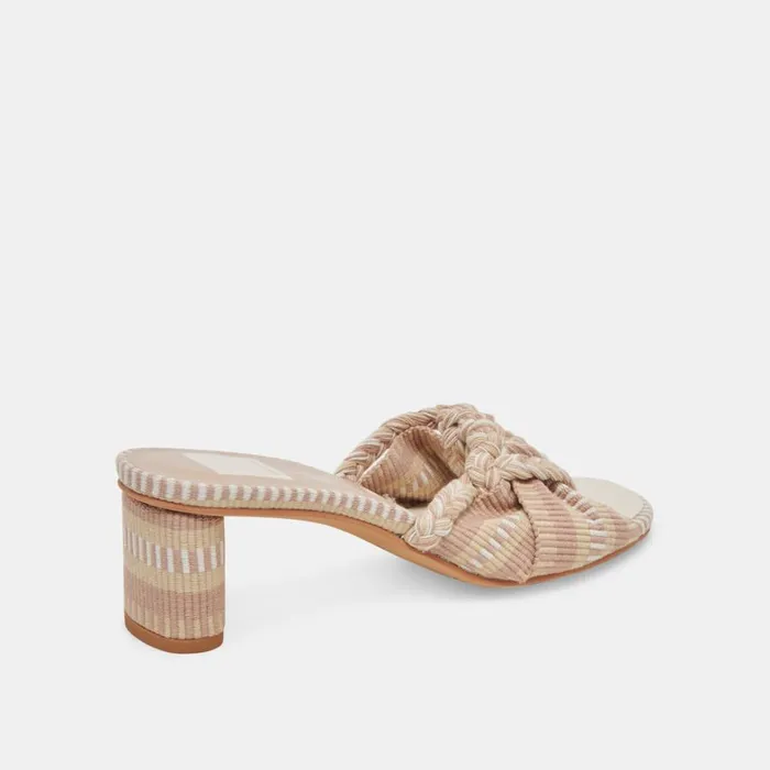 Sandals Women Dolce Vita Dallie Heels Natural Multi Woven