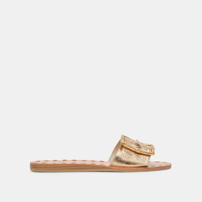 Sandals Women Dolce Vita Dasa Sandals Gold Crackled Leather