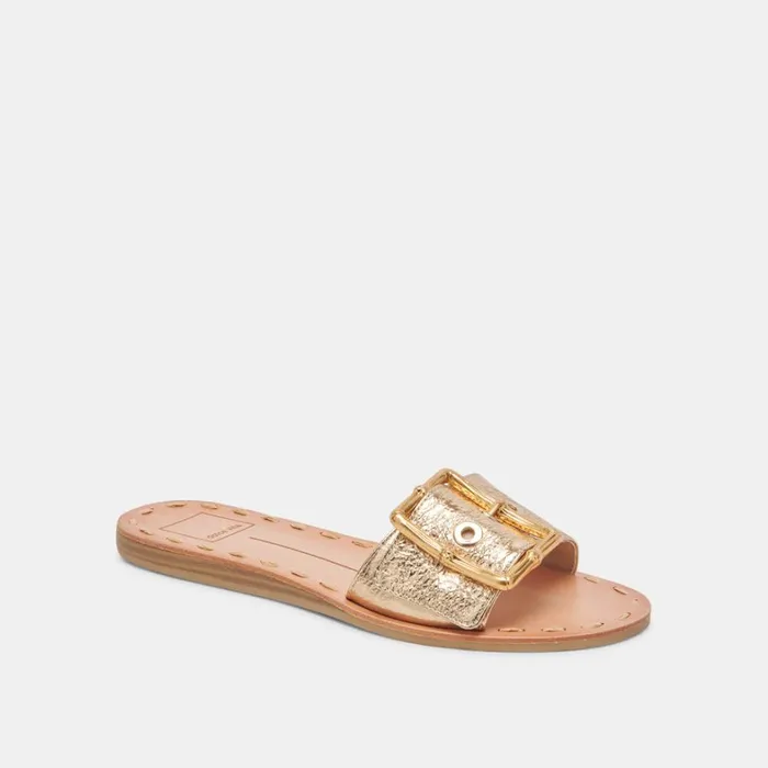 Sandals Women Dolce Vita Dasa Sandals Gold Crackled Leather