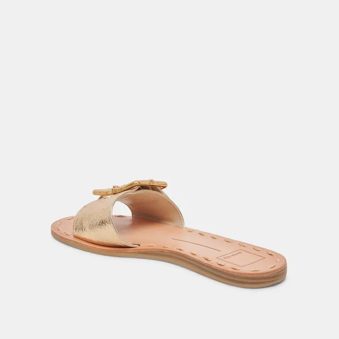 Sandals Women Dolce Vita Dasa Sandals Gold Crackled Leather