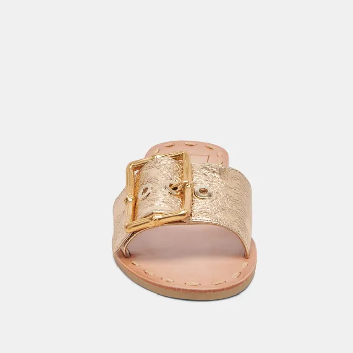 Sandals Women Dolce Vita Dasa Sandals Gold Crackled Leather