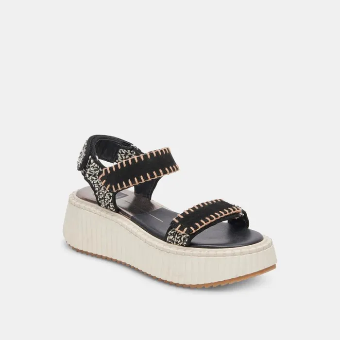 Sandals Women Dolce Vita Debra Sandals Black White Nubuck