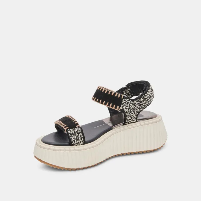 Sandals Women Dolce Vita Debra Sandals Black White Nubuck