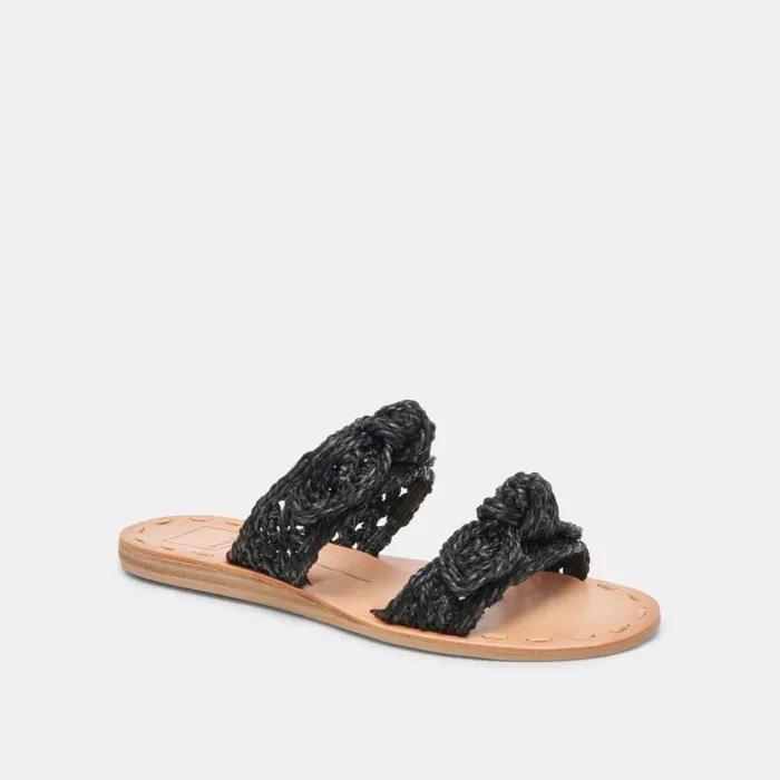 Sandals Women Dolce Vita Dinah Wide Sandals Onyx Raffia