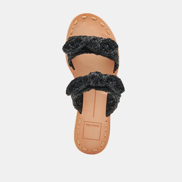 Sandals Women Dolce Vita Dinah Wide Sandals Onyx Raffia
