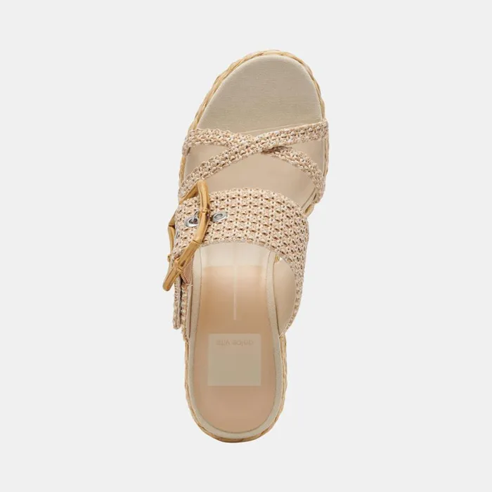 Sandals Women Dolce Vita Edwina Heels White Natural Raffia