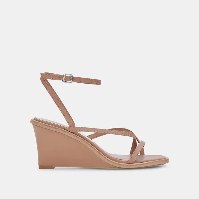 Sandals Women Dolce Vita Gemini Wedges Cafe Leather