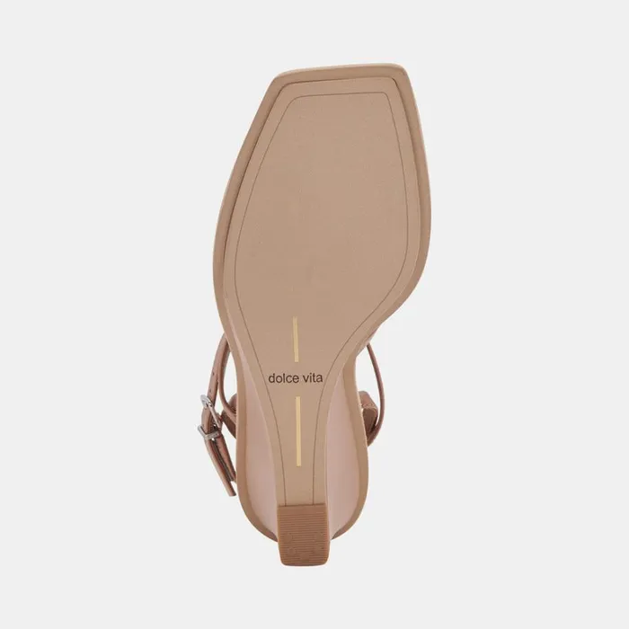 Sandals Women Dolce Vita Gemini Wedges Cafe Leather