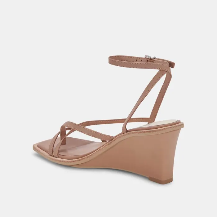 Sandals Women Dolce Vita Gemini Wedges Cafe Leather