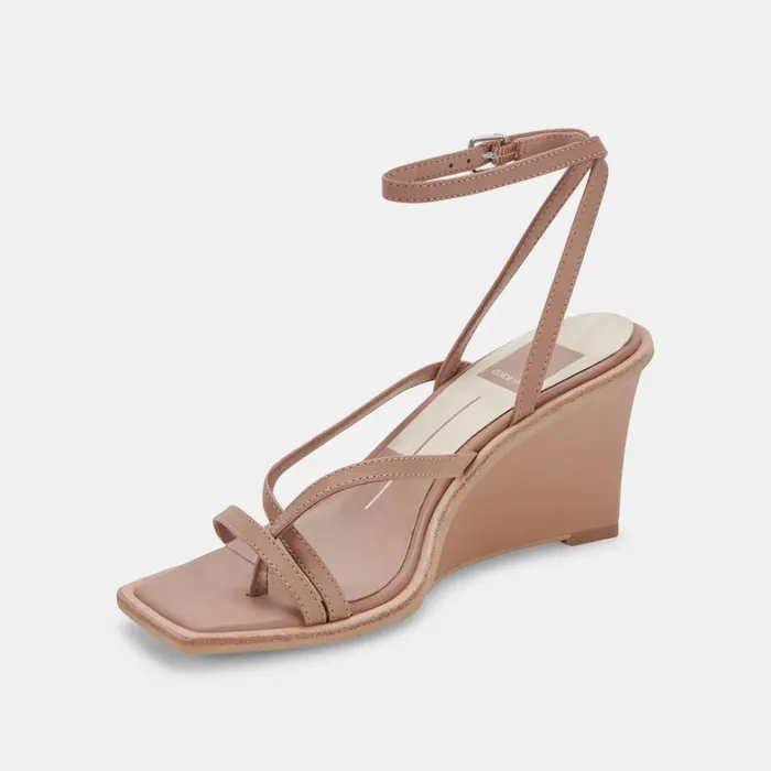 Sandals Women Dolce Vita Gemini Wedges Cafe Leather