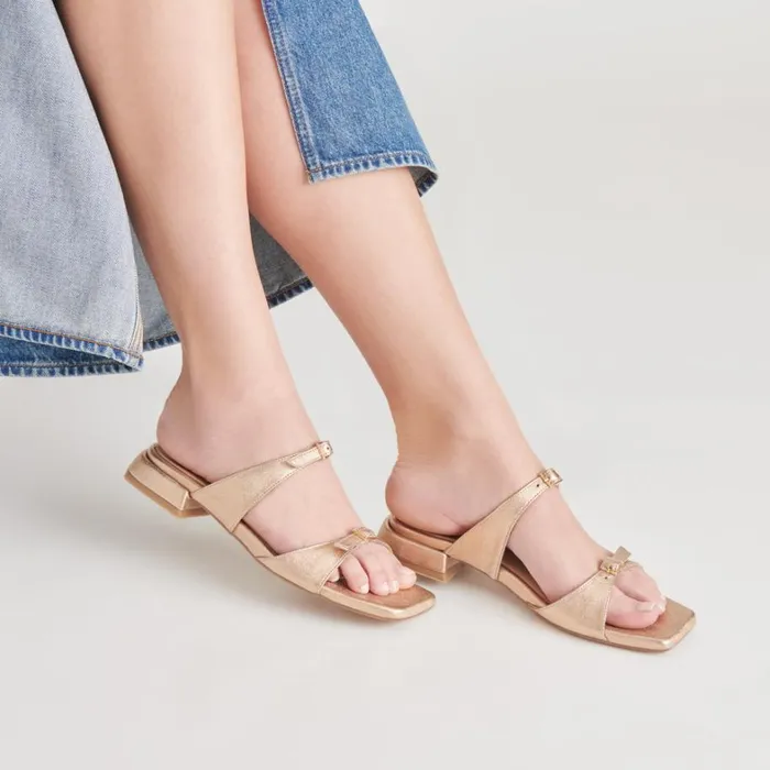 Sandals Women Dolce Vita Lavern Sandals Gold Metallic Leather