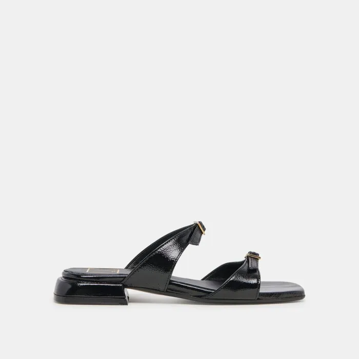 Sandals Women Dolce Vita Lavern Sandals Midnight Crinkle Patent