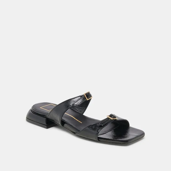 Sandals Women Dolce Vita Lavern Sandals Midnight Crinkle Patent