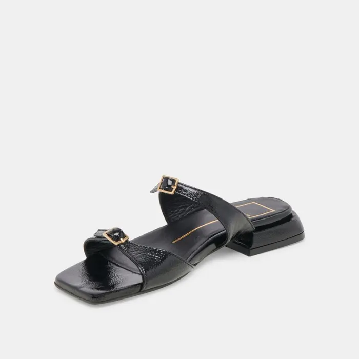 Sandals Women Dolce Vita Lavern Sandals Midnight Crinkle Patent
