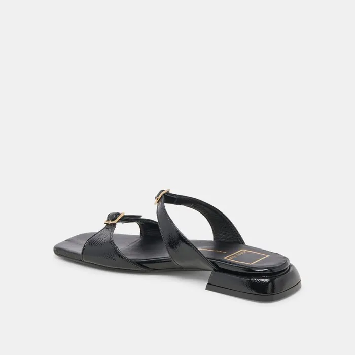 Sandals Women Dolce Vita Lavern Sandals Midnight Crinkle Patent