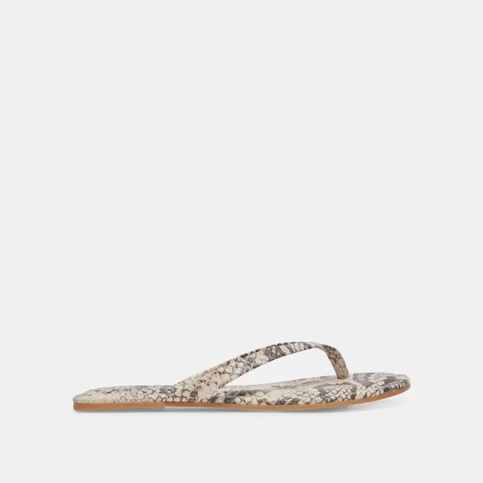 Sandals Women Dolce Vita Layney Sandals Black White Embossed Snake