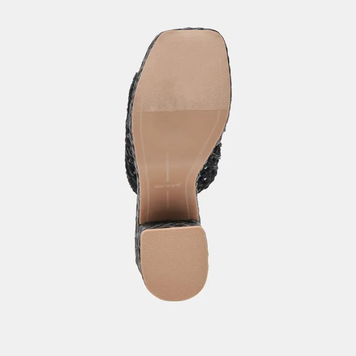 Sandals Women Dolce Vita Lisha Heels Onyx Raffia
