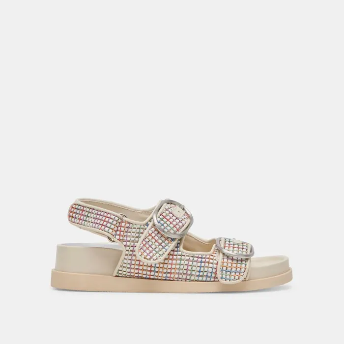 Sandals Women Dolce Vita Starla Pride Sandals White Multi Raffia