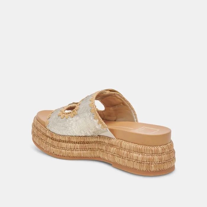 Sandals Women Dolce Vita Wanika Sandals Platinum Crackled Leather