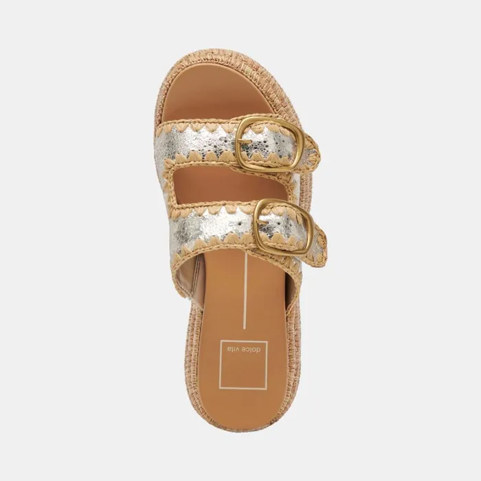 Sandals Women Dolce Vita Wanika Sandals Platinum Crackled Leather