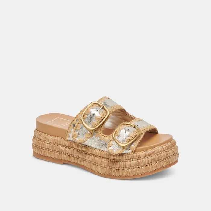 Sandals Women Dolce Vita Wanika Sandals Platinum Crackled Leather