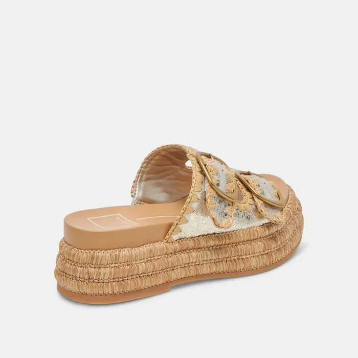 Sandals Women Dolce Vita Wanika Sandals Platinum Crackled Leather