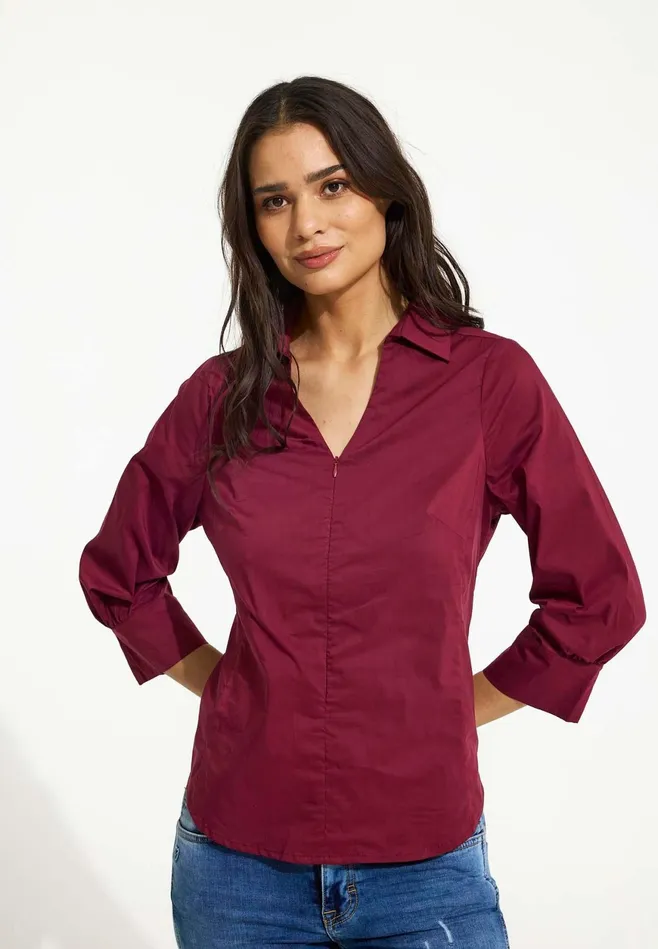 SANDRA SHIRT 16528 295 Burgondy 295 Women IN FRONT BLOUSES SHIRTS