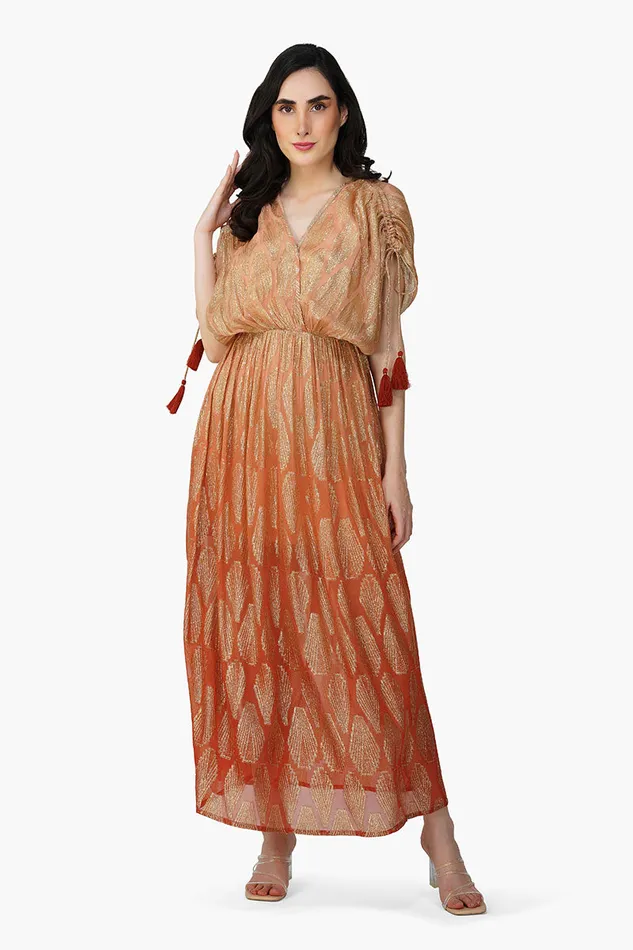Sandstone Lurex Ombray Maxi Dress Sandstone Lurex Ombray Maxi Dress