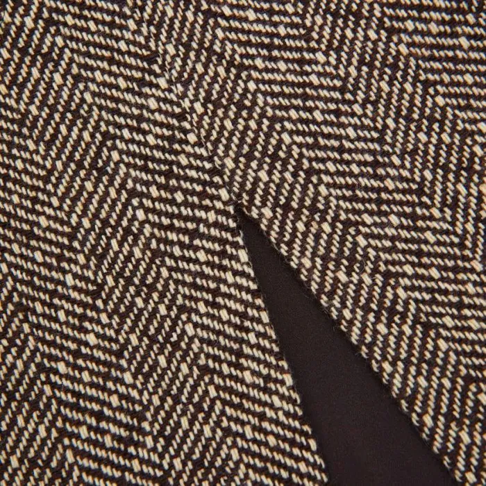 Self Portrait Bottoms Brown Herringbone Midi Skirt 8211 Women