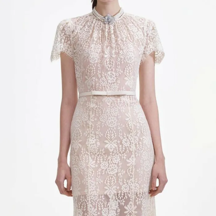 Self Portrait Bridal White Lace Midi Dress 8211 Women