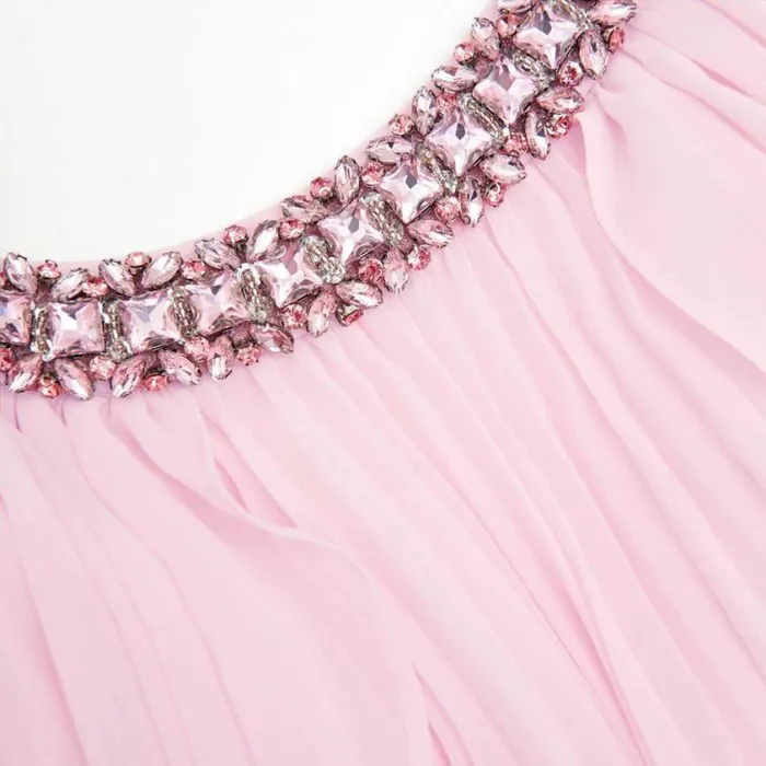 Self Portrait Bridesmaid Pink Chiffon Cape Midi Dress 8211 Women