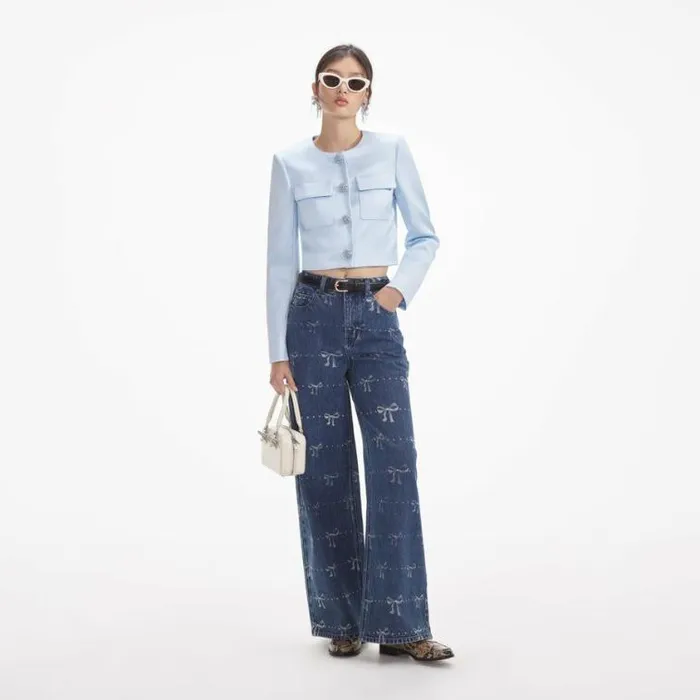 Self Portrait Denim Bow Print Jeans 8211 Women