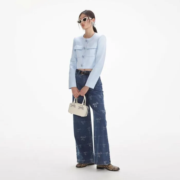 Self Portrait Denim Bow Print Jeans 8211 Women