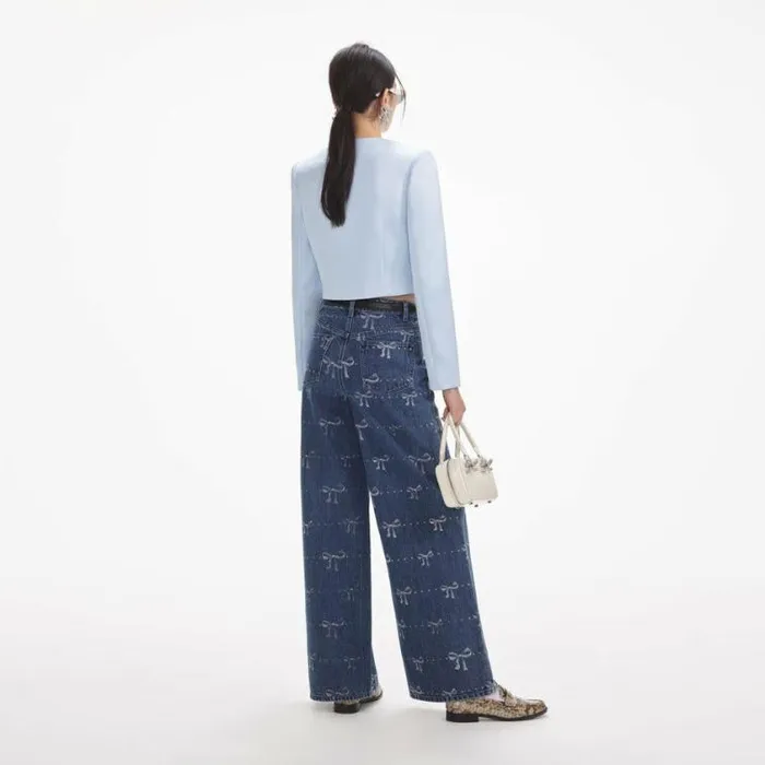 Self Portrait Denim Bow Print Jeans 8211 Women