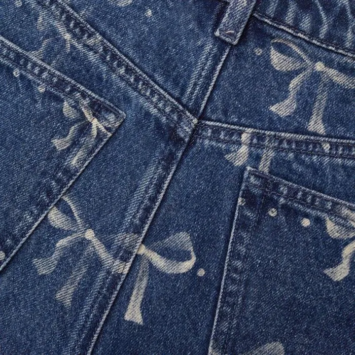 Self Portrait Denim Bow Print Jeans 8211 Women