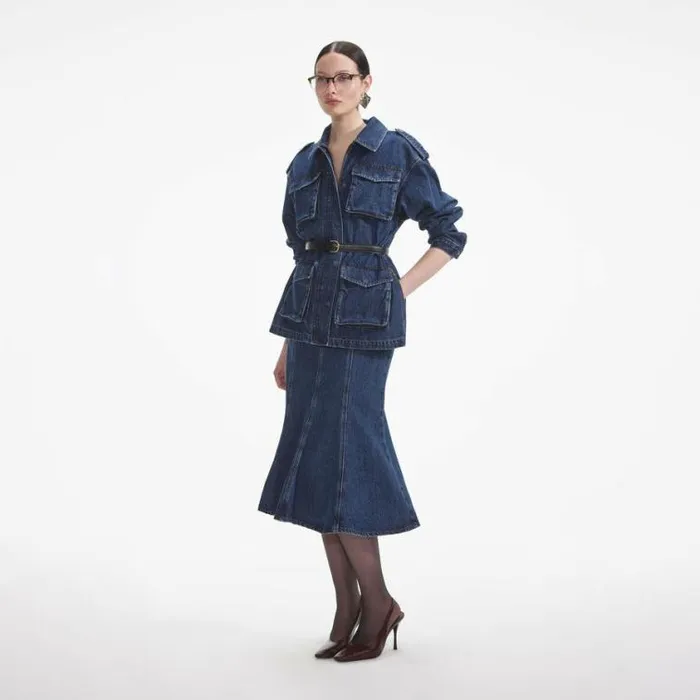 Self Portrait Denim Denim Utility Jacket 8211 Women