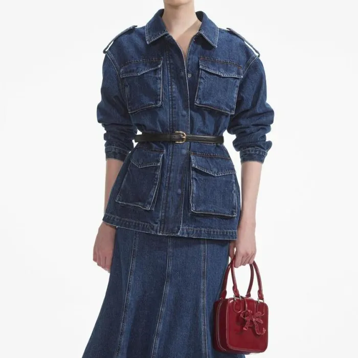 Self Portrait Denim Denim Utility Jacket 8211 Women