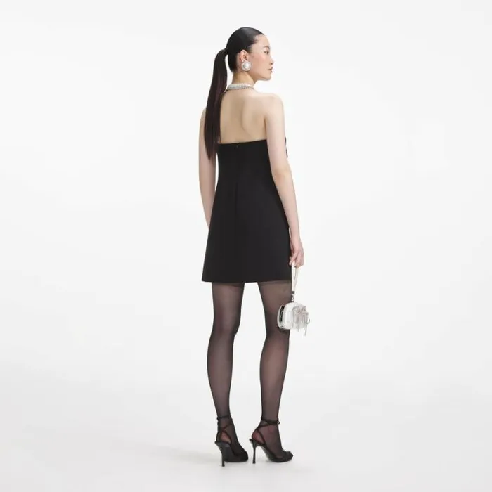 Self Portrait Dresses Black Crepe Bandeau Mini Dress 8211 Women