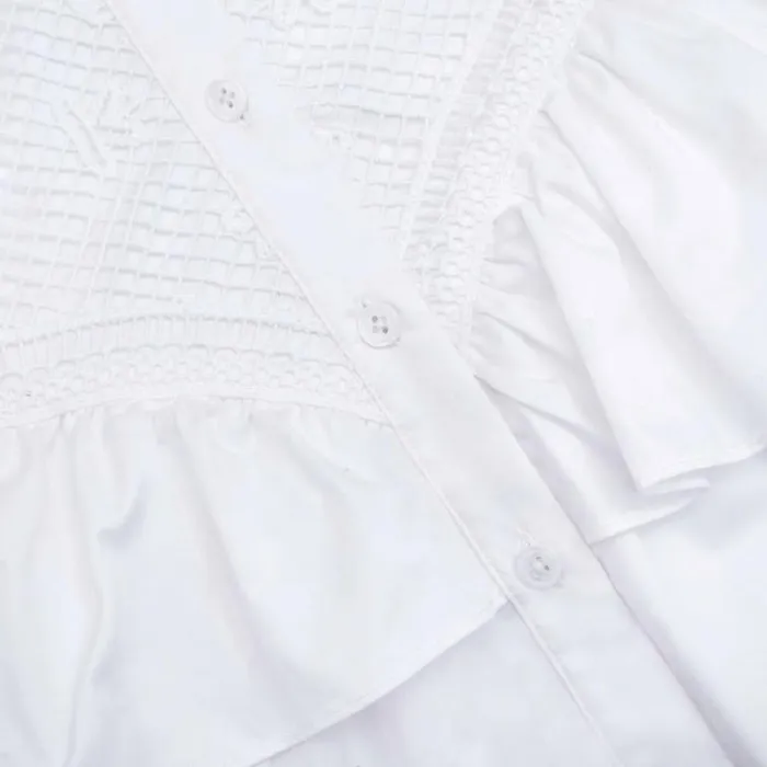 Self Portrait Dresses White Lace Panel Mini Dress 8211 Women