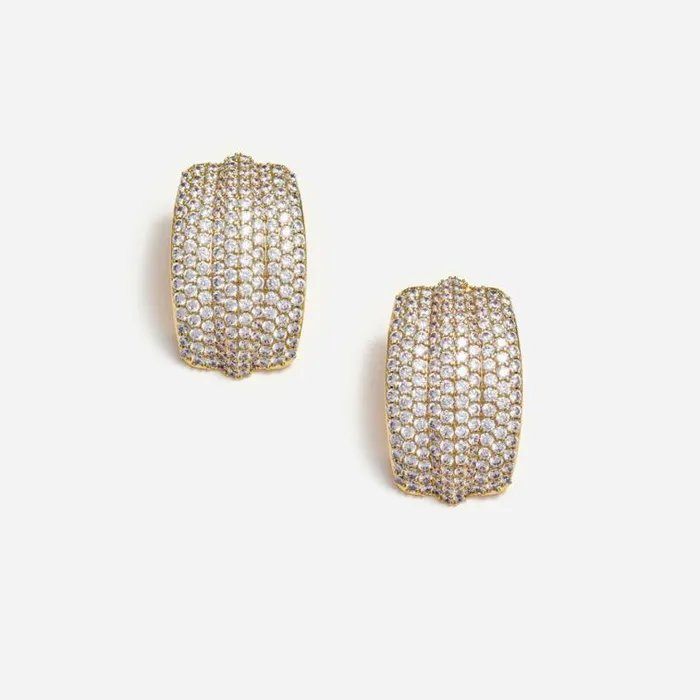 Self Portrait Earrings Gold Crystal Ridged Earrings 8211 Women