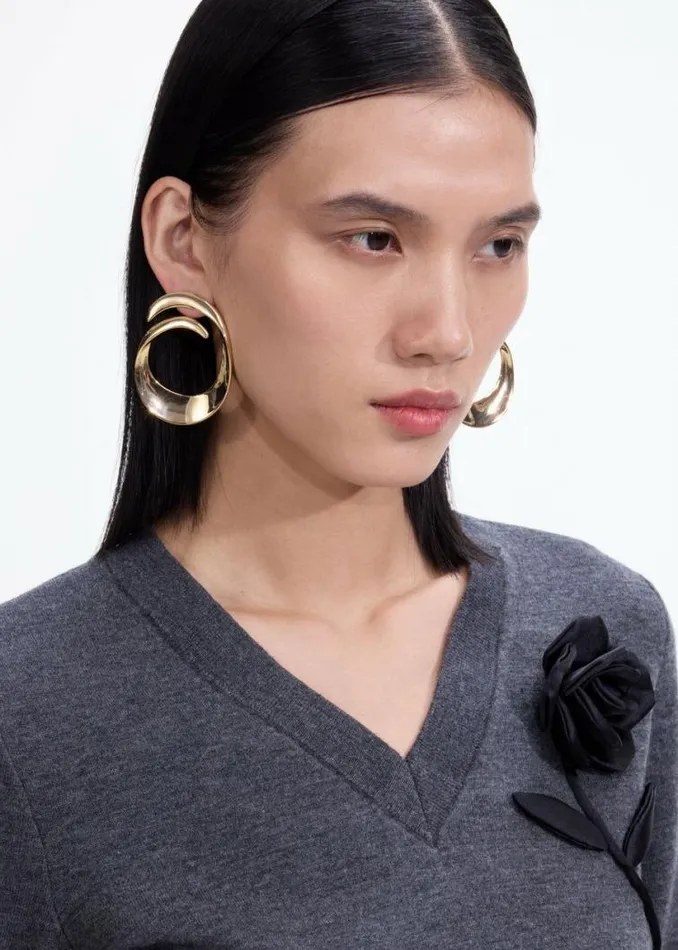 Self Portrait Earrings Gold Swirl Earrings 8211 Women