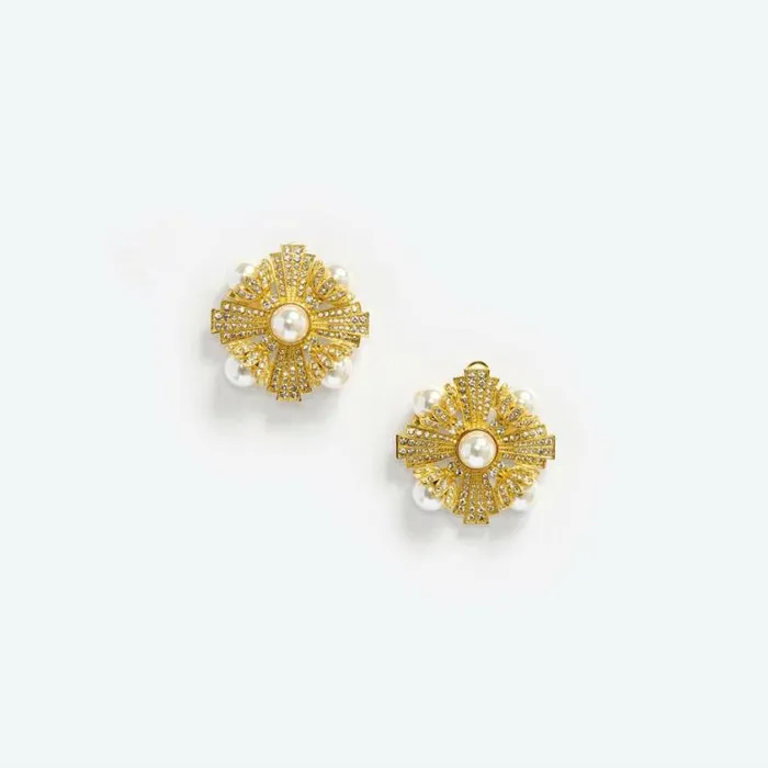 Self Portrait Earrings Large Gold Encrusted Earrings 8211 Women