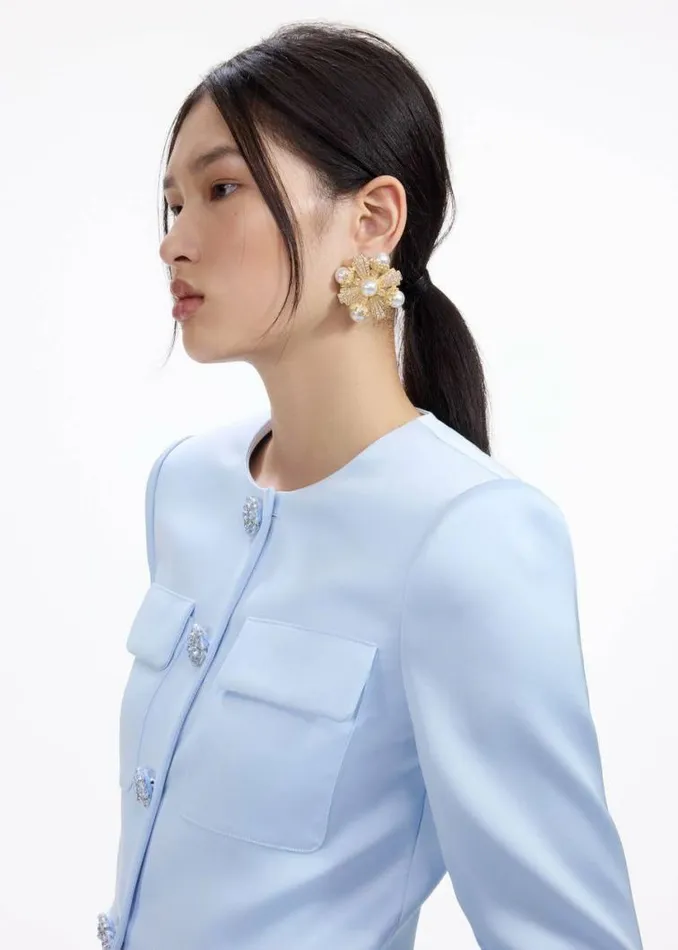 Self Portrait Earrings Large Gold Encrusted Earrings 8211 Women