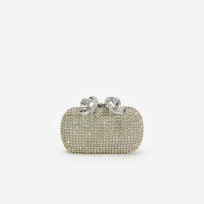 Self Portrait Exclusives Champagne Chainmail Clutch Bag 8211 Women